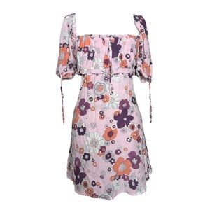 For Love And Lemons Pink and Purple Floral Top